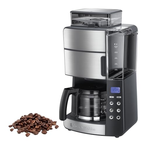 Produktbild: kaffeemaschine mit mahlwerk und glaskanne von russell hobbs grind&brew