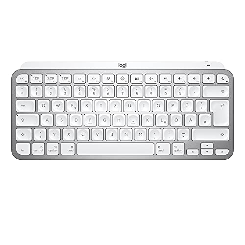 logitech mx keys mini mac kabellose tastatur bluetooth beleuchtet kompakt grau
