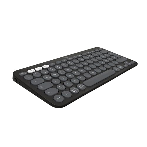 logitech pebble keys 2 k380s kabellose bluetooth-tastatur für windows macOS iPadOS android qwertz graphit