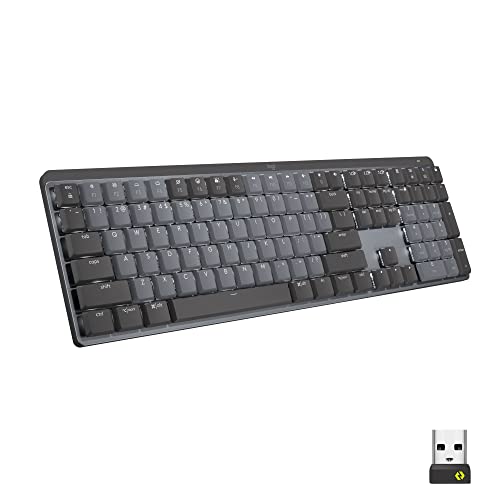 logitech mx mechanische kabellose tastatur grau, beleuchtet, qwertz, bluetooth, usb-c, macos, windows, linux, ios, android
