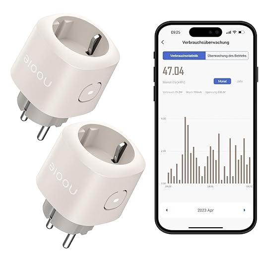 Nooie WLAN steckdose smart plug mit fernbedienung, sprachsteuerung, kompatibel mit alexa und google home, 2er pack