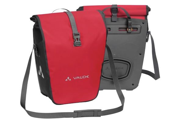 aude fahrradtaschen aqua back 2x24l rot für gepäckträger