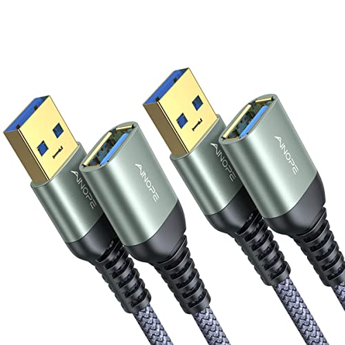 AINOPE 2x 2M USB 3.0 Verlängerungskabel A Stecker auf Buchse, Nylon Mantel
