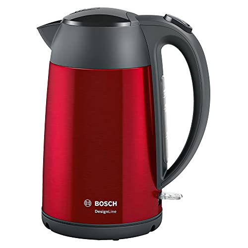 Bosch wasserkocher kabellos designline 1,7 l 2400 w rot, ausgießen ohne spritzer