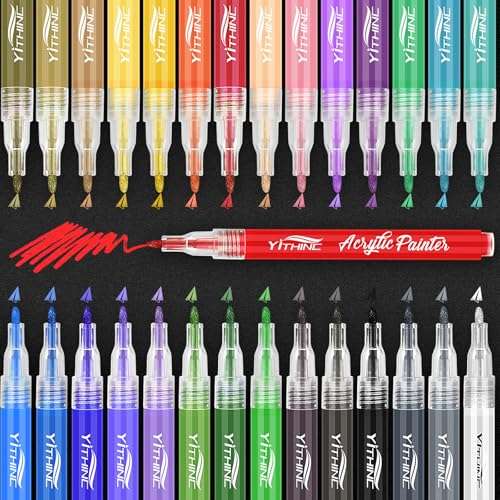 yithinc acrylstifte 28 farben 0,7 mm spitze wasserdicht marker für steine glas keramik