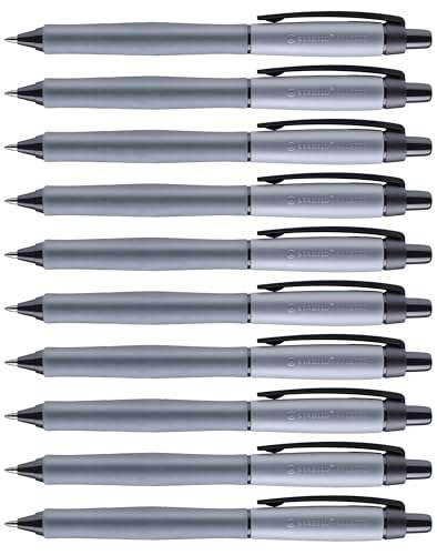 stabilo tintenroller 10er pack palette strichbreite f 0,4 mm schwarz