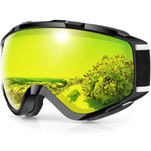 findway skibrille snowboard brille für brillenträger uv-schutz anti fog sphärisch verspiegelt