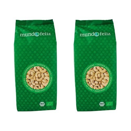 ganze bio cashew-nüsse mundo feliz, 2 x 500 g