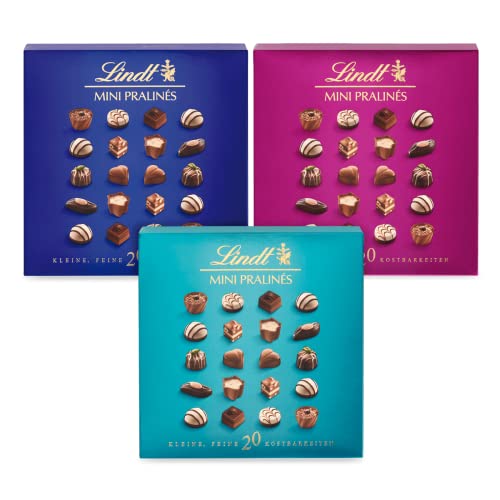 lindt schokolade mini pralins 8 x 180 g in 3 farben mit 36 pralinen 9 sorten