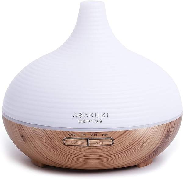 asakuki aroma diffuser 300ml für duftöle, ultraschall luftbefeuchter mit led licht, bpa-free