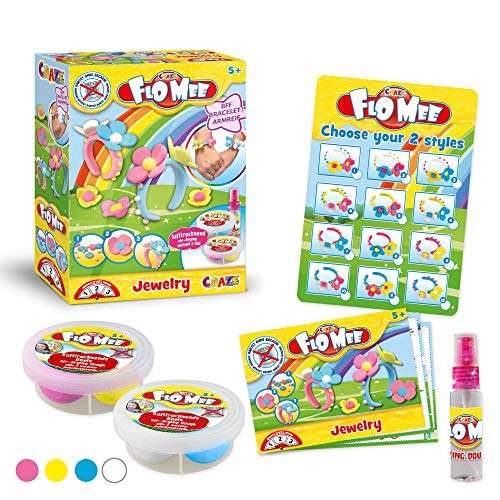craze flo mee schmuckset, cloud slime bastelset, lufttrocknende kugel-knete, wolkenschleim