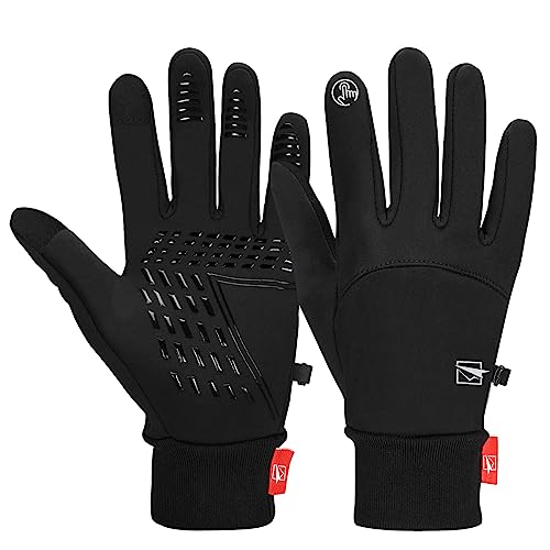 cevapro fahrradhandschuhe winterhandschuhe wasserdicht touchscreehandschuhe schwarz, m