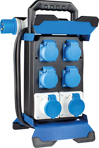 cee stromverteiler tragbar stecky 14 von as schwabe, 4 schutzkontakt-dosen, 2 cee-buchsen, ip44