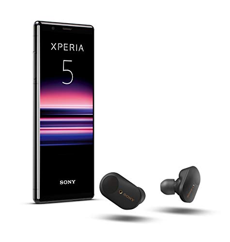 sony xperia 5 bundle mit 6.1 zoll fhd und geräuschunterdrückenden kopfhörern, schwarz