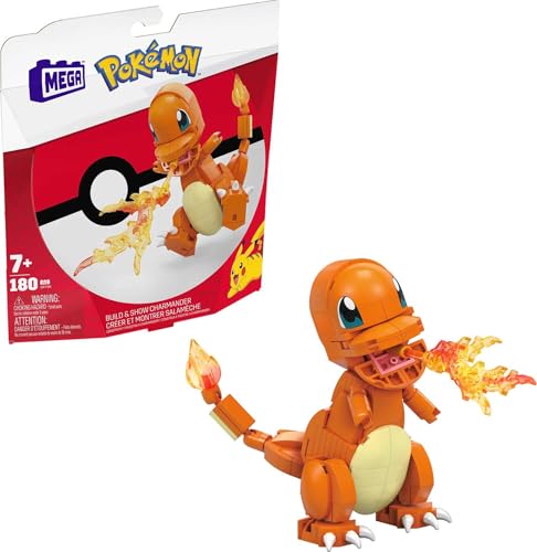 Produktbild: pokemon glumanda figur zum zusammenbauen, detailgetreu, bauspielzeug ab 6 jahren
