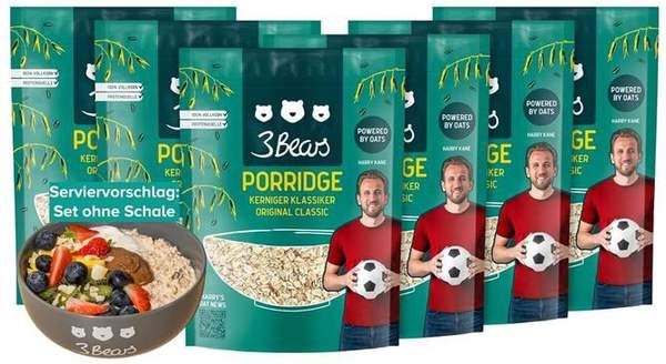 3Bears porridge 6er pack kerniger klassiker 400g für 16,96 statt 23