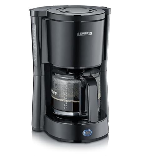 SEVERIN Filterkaffeemaschine Edelstahl KA 9554, Glaskanne, 10 T, leise brühend