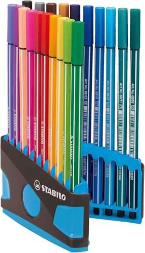 fibre-tip pen stabilo pen 68 anthrazit hellblau 20er pack farben mit aufhängeschlaufe