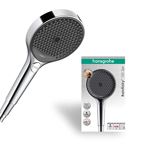 hansgrohe Rainfinity Duschkopf Handbrause 3 Strahlarten 130 mm Chrom Antikalk