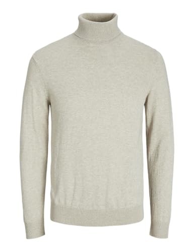 JACK & JONES Herren Rollkragen Strickpullover JJEEMIL, Beige, Größe L