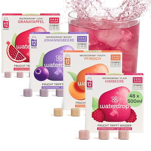 waterdrop microdrink set - 48 zuckerfreie wasserzusätze, 4 sorten, kalorienarm