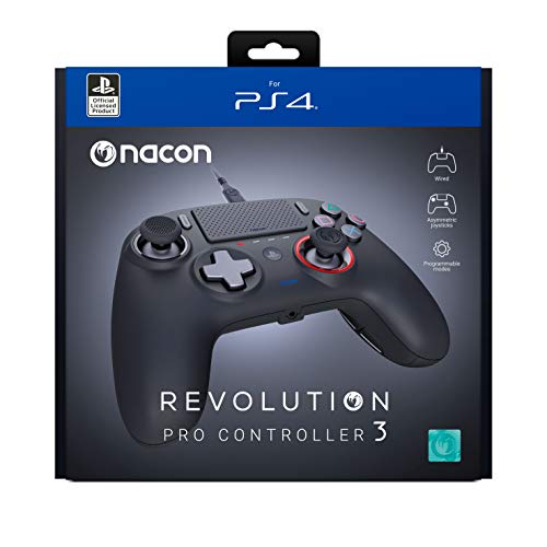 nacon revolution pro 3 controller schwarz für pc ps4 kabelgebunden 3m usb-c