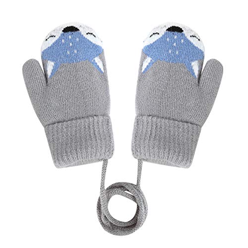 fuchs handschuhe kleinkinder fäustlinge doppelt gestrickt für 1-4 jahre winterhandschuhe