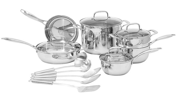 amazon basics kochgeschirr-set 15-teilig für 121,54 statt 147