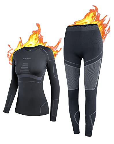 nooyme thermounterwäsche damen atmungsaktiv thermowäsche set skiunterwäsche flexibel warm