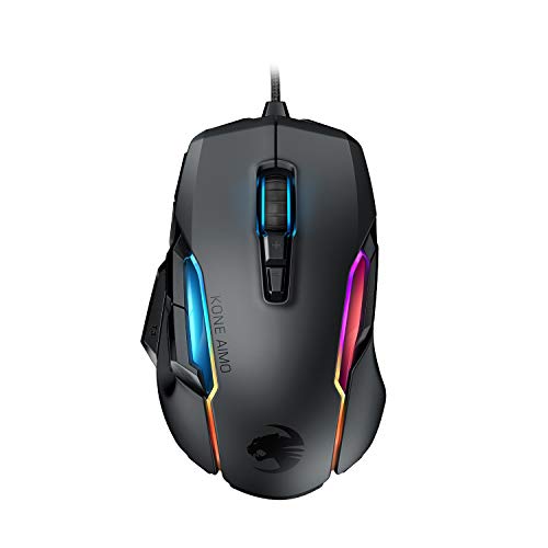 roccat kone aimo gaming maus, optischer owl-eye sensor, rgb, 23 programmierbare tasten, schwarz