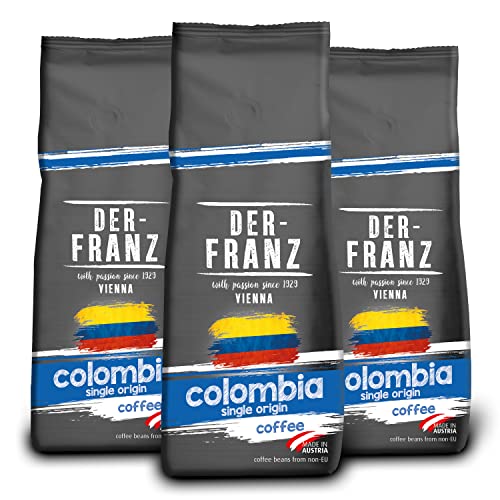 der-franz columbia single origin kaffee 100% arabica ganze bohne 3x500 g intensität 3/5