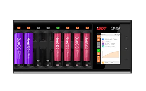 Produktbild: isdt n8 akku ladegerät lcd-display schnellladegerät für aa/aaa ni-mh ni-cd li-ion li-hv li-fe-po4