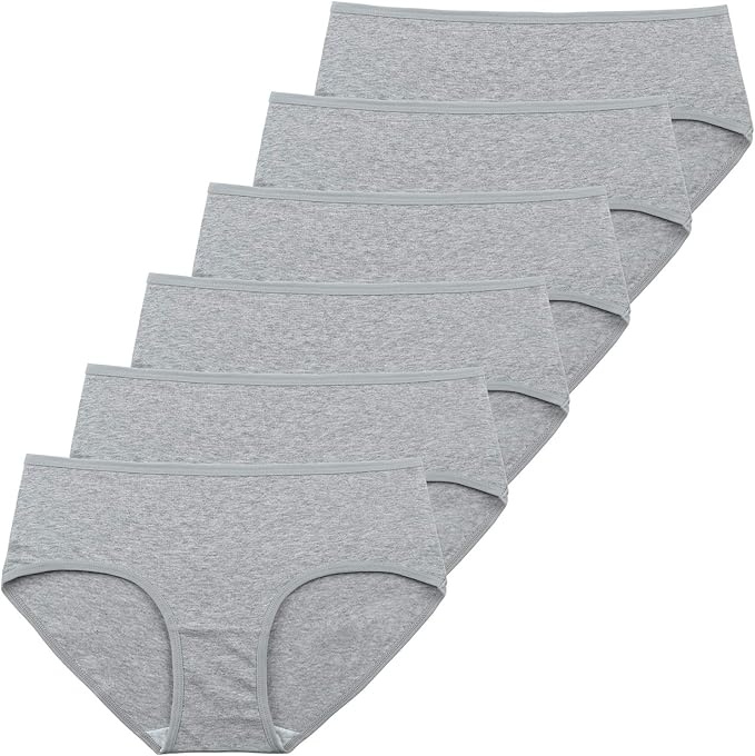 Produktbild: INNERSY Damen Slips 6er Pack Baumwolle Elastisch Bequem (M/40 EU, Hellgrau)