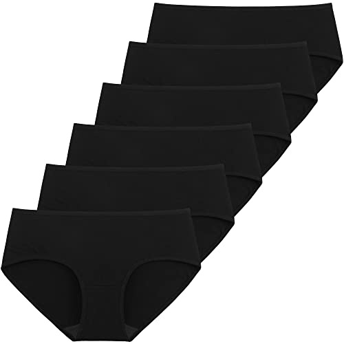 Produktbild: INNERSY Damen Hipster Unterhosen Baumwolle Atmungsaktiv 6er Pack Basic Panties