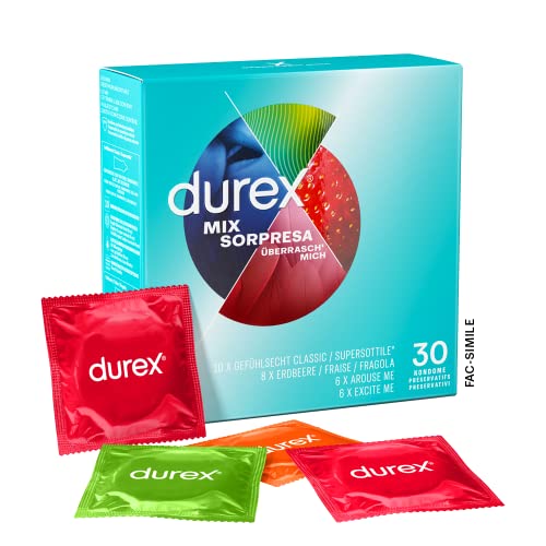 Produktbild: durex überrasch mich kondome-mix, 4 sorten, 30er pack (30 stück)