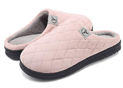 vifuur hausschuhe damen herren mit memory foam plüschfutter rutschfeste sohle rosa 36/37