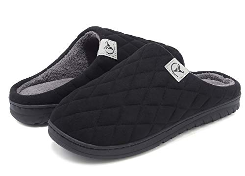 vifuur hausschuhe damen herren slip on memory foam anti-rutsch schwarz 36/37 S