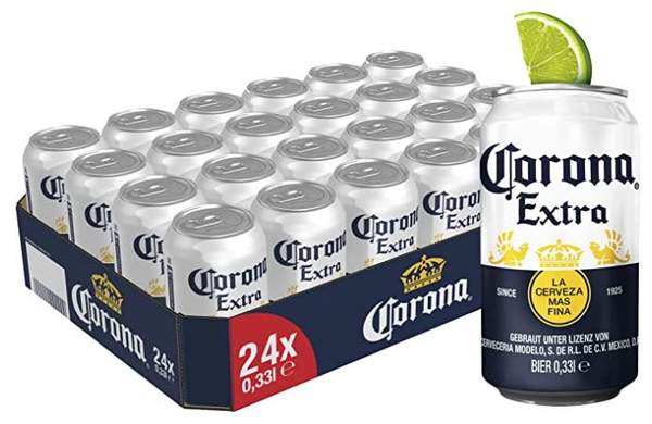 corona extra 24x dosenbier 71 cent pro dose, jetzt 17 euro statt 26 euro