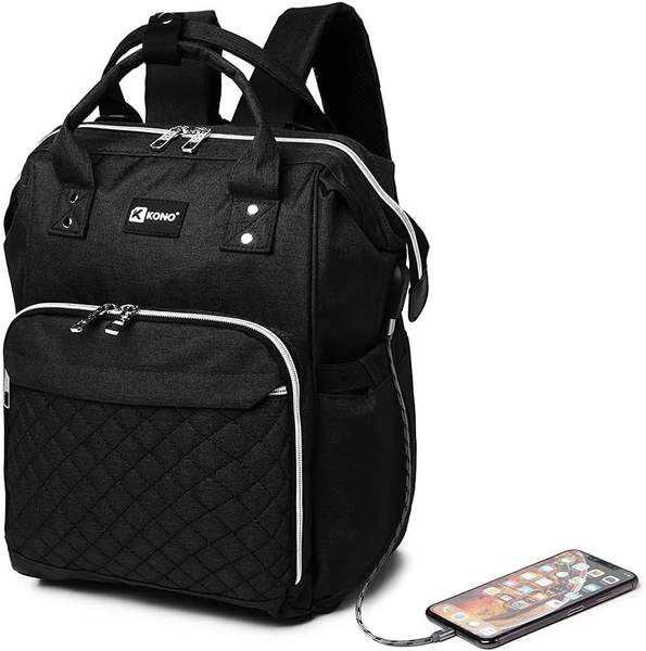 kono wickelrucksack baby wickeltasche multifunktional mit usb große kapazität schwarz