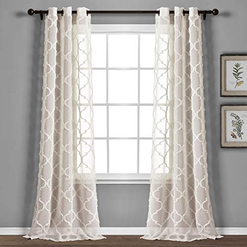 fenstervorhang beige 213,4 x 96,5 cm lush decor avon