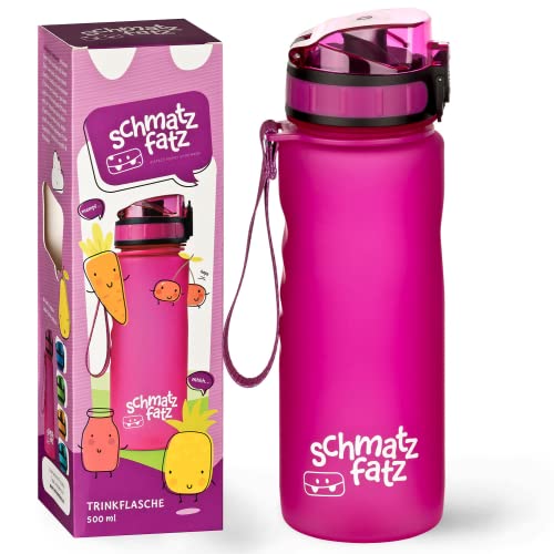 schmatzfatz trinkflasche kinder 0,5l auslaufsicher sport schule wandern fitness, BPA-frei
