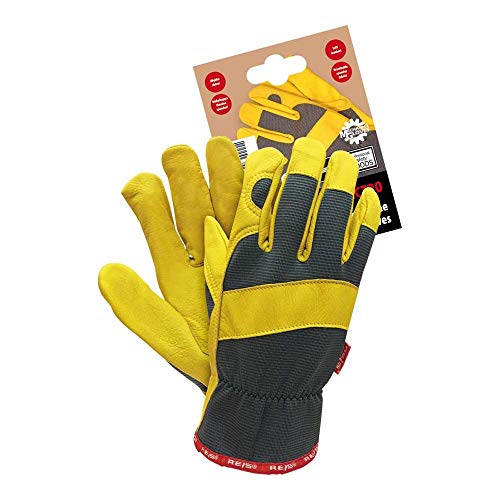 reis mechanics gloves schutzhandschuhe 10 größe stahlblau-gelb 12 stück