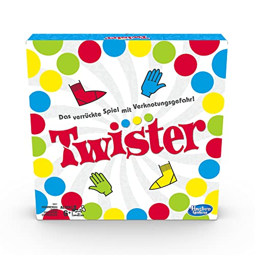 twister spiel von hasbro gaming für familien, kinder ab 6 jahren, drinnen, draußen