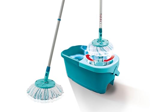 leifheit clean twist disc mop ergo 2.0, mikrofaser wischmopp für fliesen und laminat