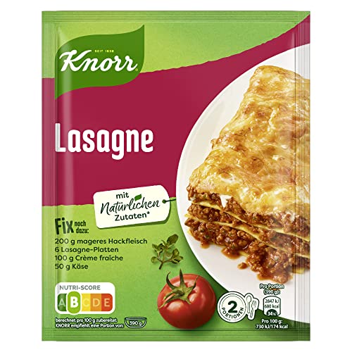 Knorr Fix Lasagne Gewürzmischung, 52 g, für leckere Aufläufe mit natürlichen Zutaten