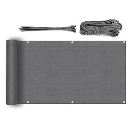 sekey balkon sichtschutz 120x300cm hdpe 220g/m windschutz uv-schutz anthrazit