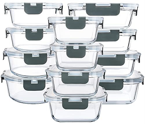 mcirco vorratsdosen-set glas 24-teilig für lebensmittel aufbewahrung