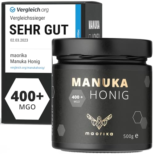 Produktbild: manuka honig 400 mgo 500 g glas maorika laborgetestet aus neuseeland