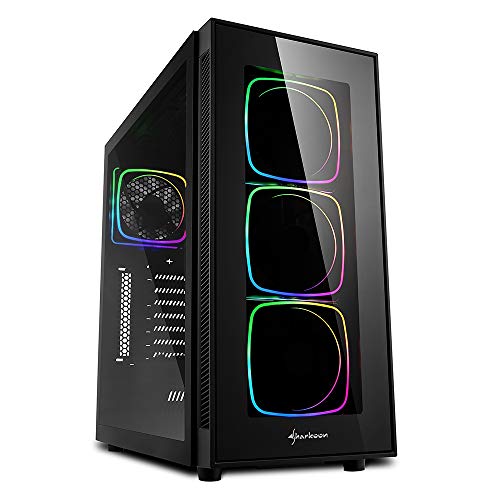 sharkoon tg6 rgb atx pc-gehäuse mit hartglas-seitenteil
