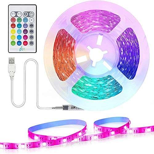 tasmor led strip 2m rgb tv hintergrundbeleuchtung mit fernbedienung, sync mit musik